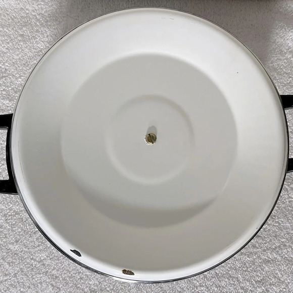 Vintage Enamelware Brown Fancipans Stew Pot With Lid - Picture 9 of 15